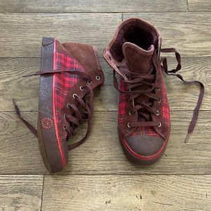 UGG AUSTRALIA CAYHA High Top Shoes Sneakers PLAID, size 8